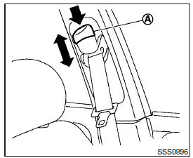 Shoulder belt height adjustment (front and 2nd row outboard seats)