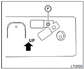 Mark the center of the hole F on both sides with a felt-tip pen. Remove the bracket from the bumper, and then open 0.79 in (20 mm) diameter holes on the bumper using the marks F as a center.