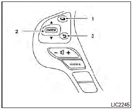 The vehicle information display can be changed using the buttons  and ENTER located