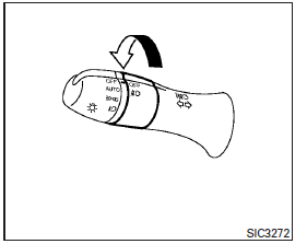 To turn the fog lights on, turn the headlight switch to the  position, then turn the fog