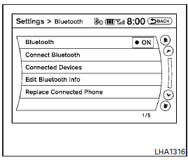 Press the SETTING button and select the Bluetooth key to set up the Bluetooth device system to the preferred settings.
