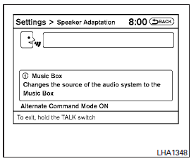 7. The system requests that you repeat a command after a tone. This command is also displayed on the screen.