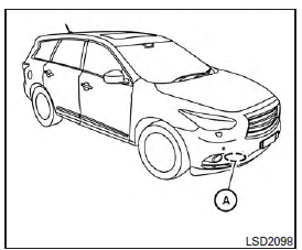 The FCW system uses the distance sensor A located behind the front bumper to measure the distance to the vehicle ahead. When the system judges that your vehicle is getting close to the vehicle ahead in the travel lane, the vehicle ahead detection indicator light on the instrument panel blinks and a warning chime sounds.