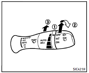 The rear window wiper and washer operate