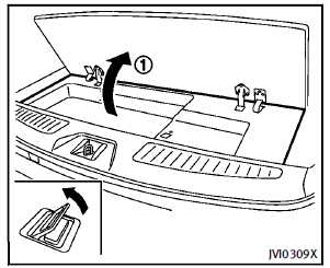 Push the handle to open the cargo floor