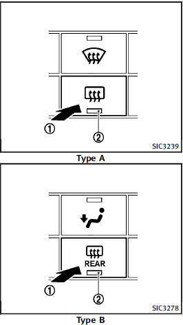 Rear window and outside mirror defroster switch