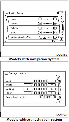 Audio settings