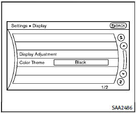 Display settings (models with navigation system)