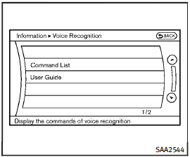 1. Push the INFO button on the instrument panel.