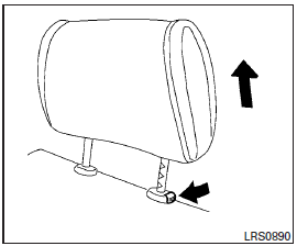 Use the following procedure to remove the adjustable head restraints.