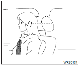Adjust the headrest so the center is level with the center of the seat occupant’s ears.