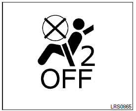 7. If the booster seat is installed in the front passenger seat, place the ignition switch in the ON position. The front passenger air bag status light  may or may not