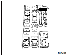 If a type A fuse is used to replace a type B fuse, the type A fuse will not be level with the fuse pocket as shown in the illustration. This will not affect the performance of the fuse. Make sure the fuse is installed in the fuse box securely.