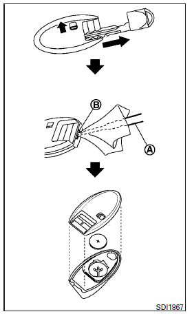 Replace the battery in the Intelligent Key as follows: