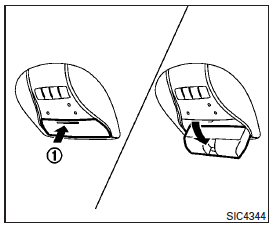 To open the sunglasses holder, push and release1.