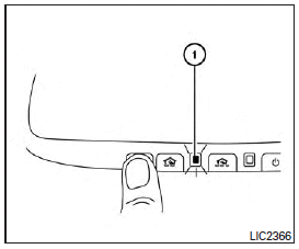 3. Press and hold the trained HomeLink button and observe the indicator light.