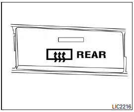 To defrost the rear window glass and outside mirrors: