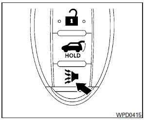 If you are near your vehicle and feel threatened, you may activate the panic alarm to call attention by pressing and holding the  button