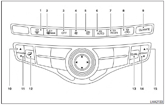 1.  (front defroster) button