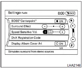 Audio settings: