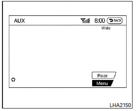 Select the Menu key using the INFINITI controller.