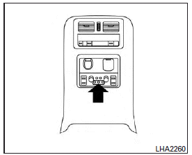 The rear auxiliary input jacks are located on the rear of the center console. NTSC/PAL compatible devices can be connected to the auxiliary jacks. The images from the connected device can be viewed on the rear displays.