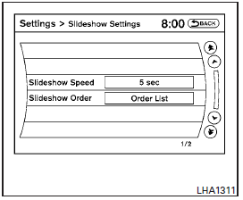 Slideshow settings