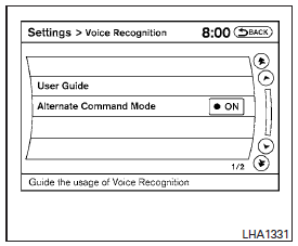 4. Select the Alternate Command Mode key.