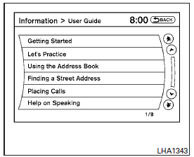 You can confirm how to use voice commands by accessing a simplified User Guide, which contains basic instructions and tutorials for several voice commands.