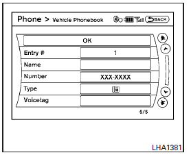 5. Select the Voicetag key to record a name to speak when using the Voice Recognition system.