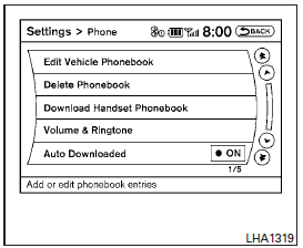 To set up the Bluetooth Hands-Free Phone System to your preferred settings, press the SETTING button on the instrument panel and select the “Phone” key on the display.