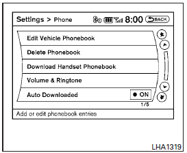 To set up the Bluetooth Hands-Free Phone System to your preferred settings, press the SETTING button on the instrument panel and select the Phone key on the display.