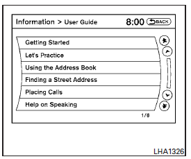 1. Press the INFO button on the instrument panel.