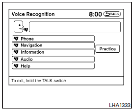 2. The system announces, Would you like to access Phone, Navigation, Information, Audio or Help?