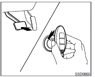 If the battery of the Intelligent Key is discharged, or environmental conditions interfere with the Intelligent Key operation, start the engine according to the following procedure: