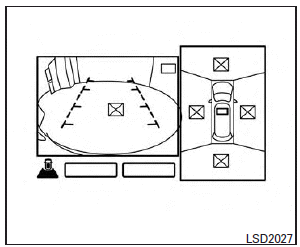 If the radar detects an approaching vehicle from the side, the system chimes a sound (single beep), the Blind spot warning indicator light on the side the approaching vehicle flashes and a yellow rectangular frame appears in the display.