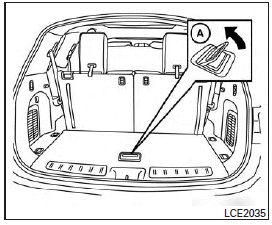 1. Open the liftgate, and lift the luggage board in the cargo area using the handle