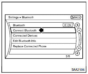 2. Select the Connect Bluetooth key.