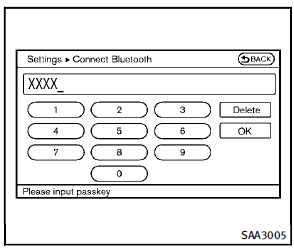 4. When a passkey appears on the screen,