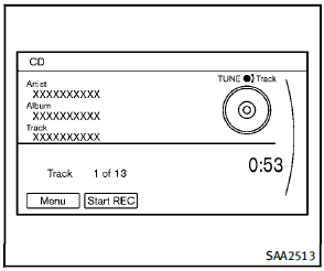 1. Operate the audio system to play a CD.