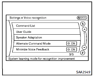 The voice recognition system has a function