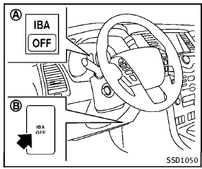 If the IBA OFF indicator lightA illuminates