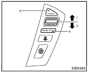 1. RESUME/ACCELERATE switch: