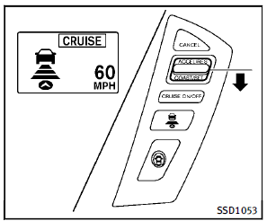 To set cruising speed, accelerate your