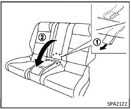 To fold from the rear seat: