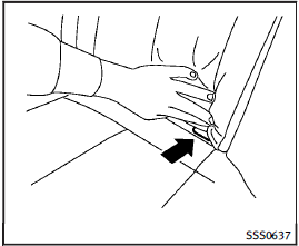 LATCH lower anchor location (Sedan)