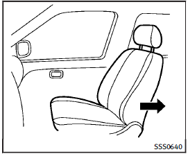 1. If you must install a booster seat in the front seat, move the seat to the rearmost position. 2. Position the booster seat on the seat.