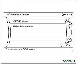 Others information (models with navigation system)