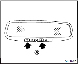 1. To begin, push and hold the 2 outer HomeLink® buttons (to clear the memory) until the indicator light