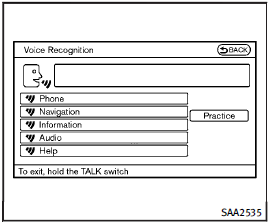 2. The system announces, Would you like to access Phone, Navigation, Information, Audio or Help? 3. Speak Phone.